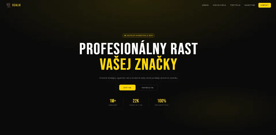 Scalik.com homepage - social media marketing and digitalization agency